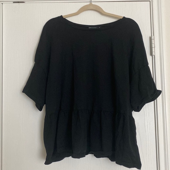 ASOS CURVE black peplum top - Picture 1 of 3